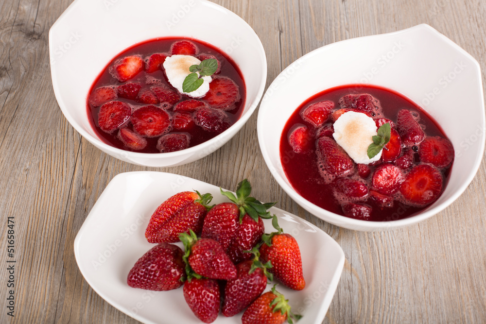 Strawberry and rhubarb soup Strawberry and rhubarb soup