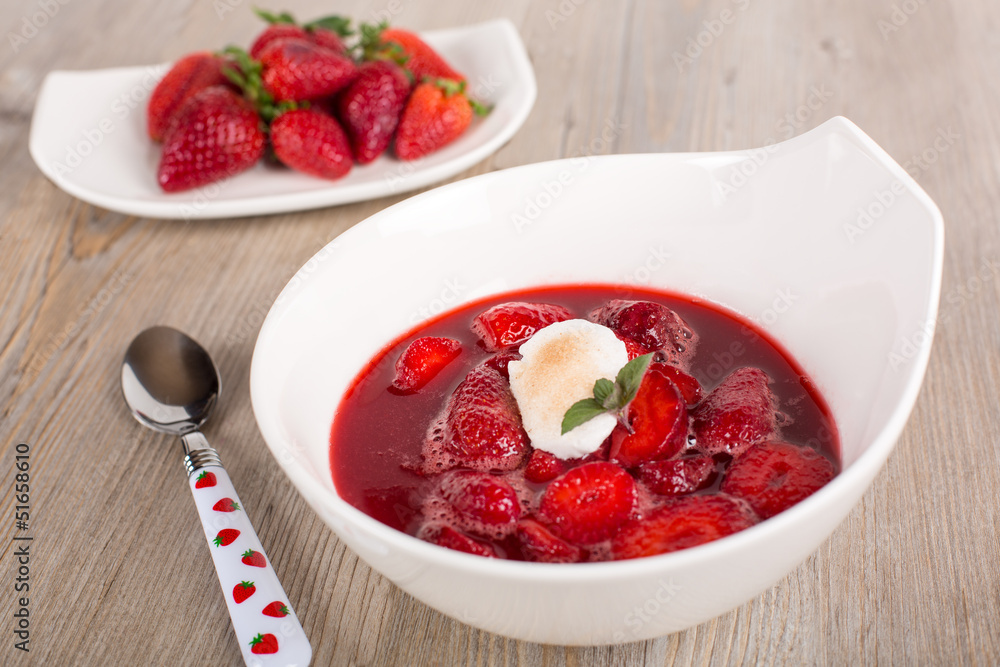 Strawberry and rhubarb soup Strawberry and rhubarb soup
