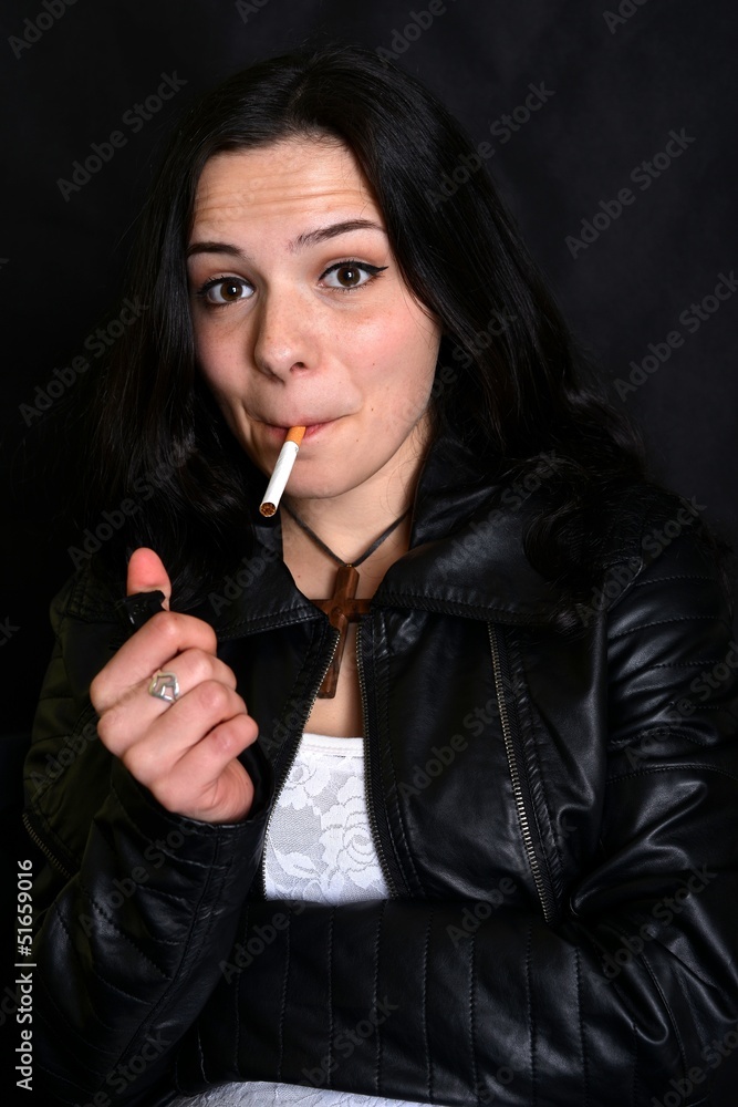Fototapeta premium Smoking woman