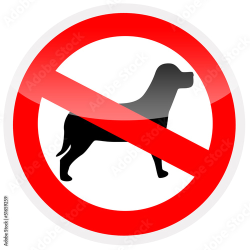 Sinal de proibição - Proibido cães