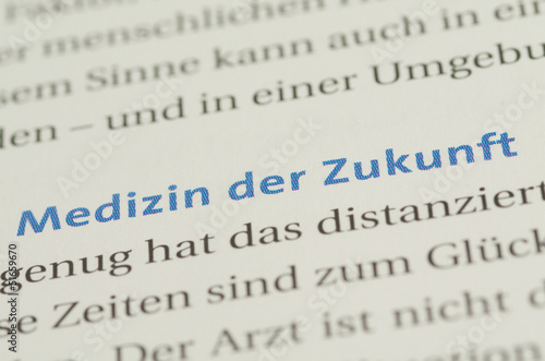 Medizin der Zukunft hervorgehoben im Text photo