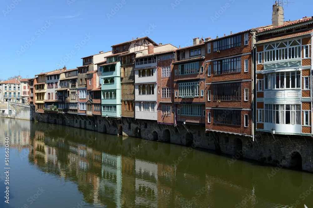 Obraz premium Maisons sur l'Agoût à Castres