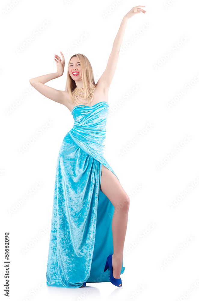 Fashion concept with tall model on white Fashion concept with tall model on white