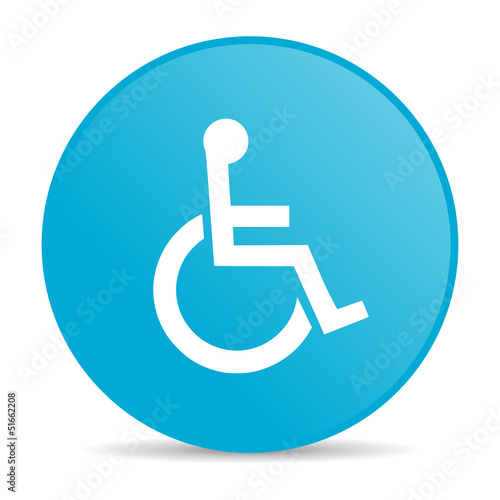 accessibility blue circle web glossy icon