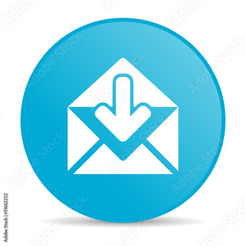 Free Download mail blue circle web glossy icon - GFXLoad