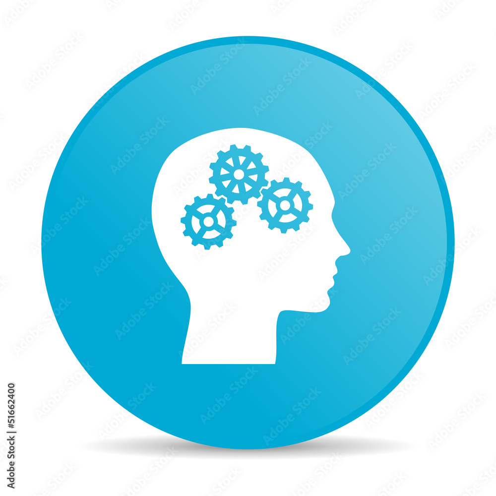 head blue circle web glossy icon head blue circle web glossy icon