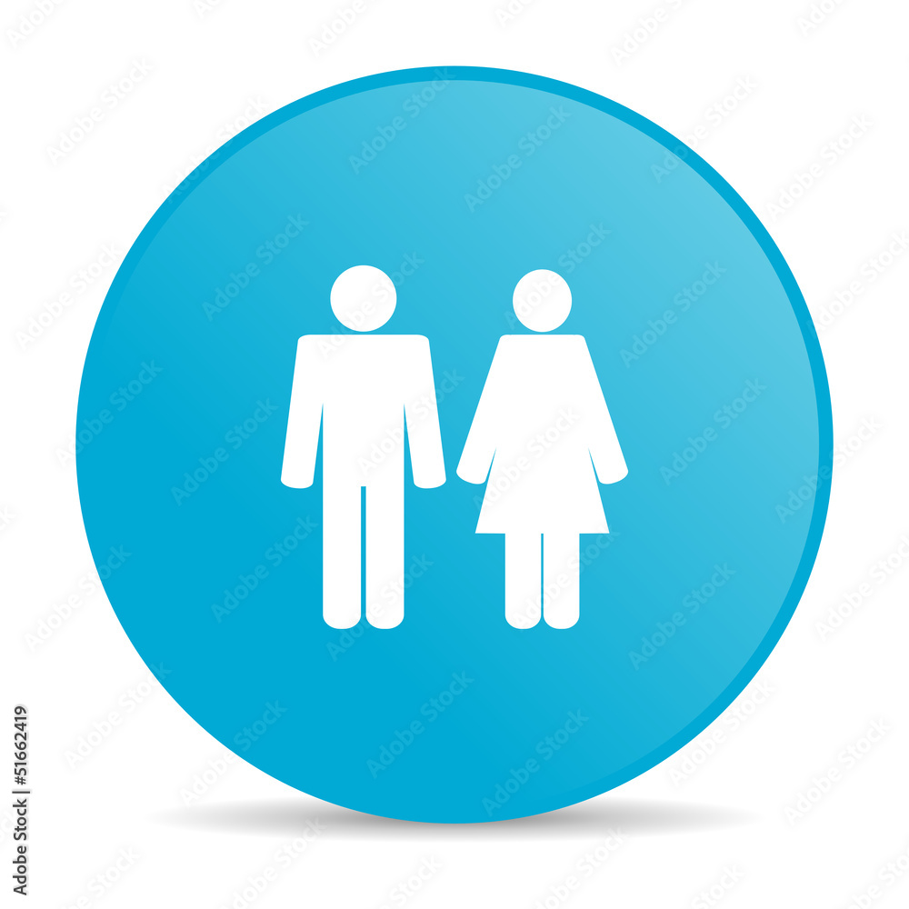 couple blue circle web glossy icon couple blue circle web glossy icon