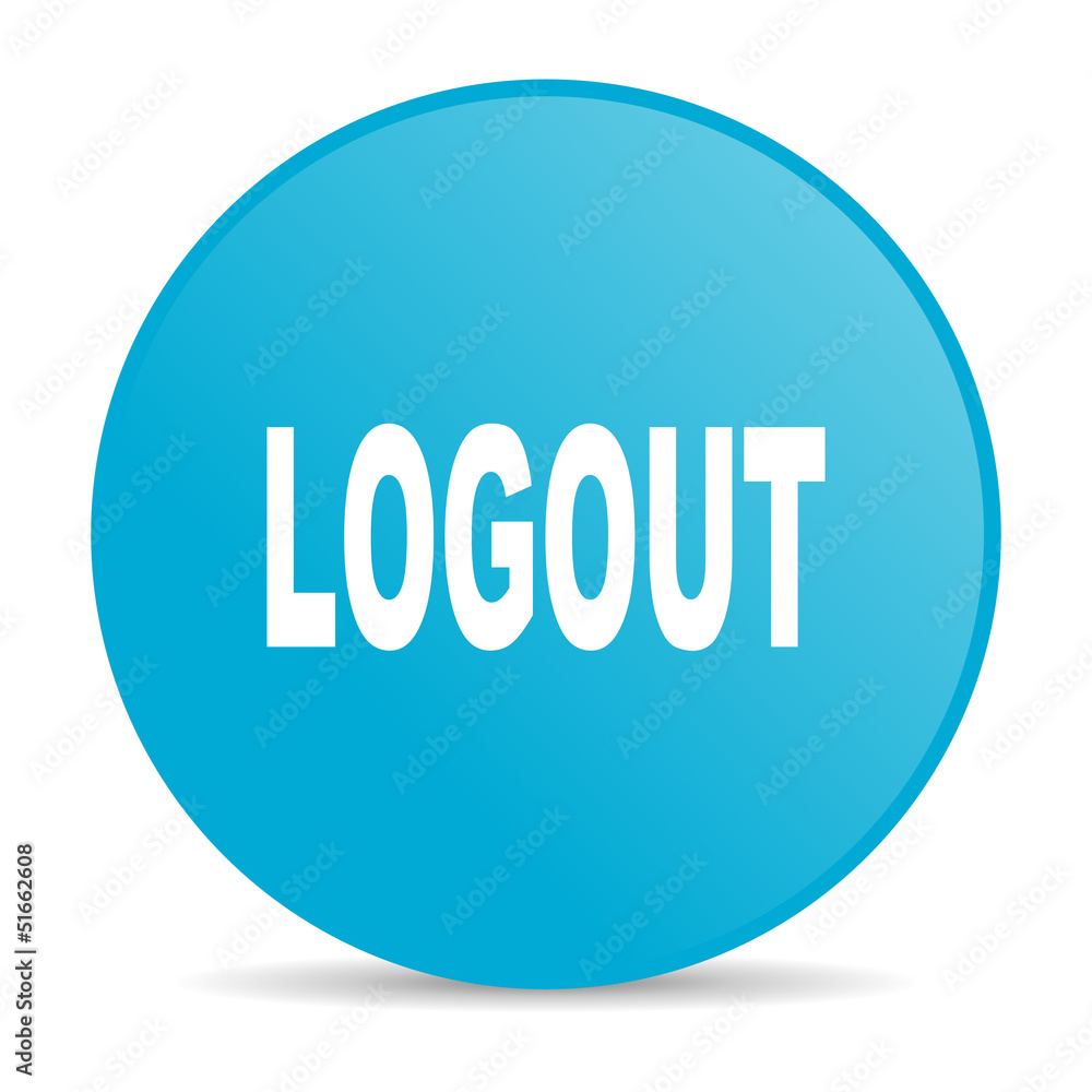 logout blue circle web glossy icon logout blue circle web glossy icon