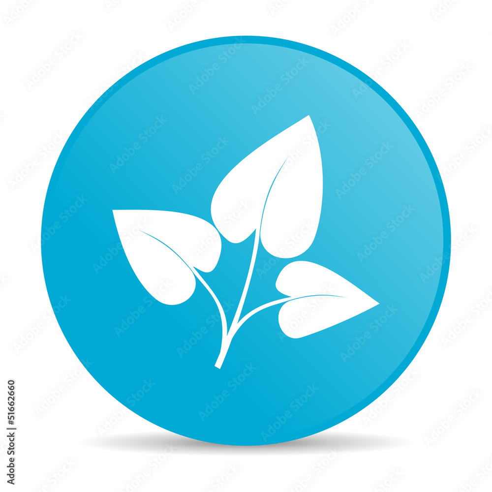 eco blue circle web glossy icon