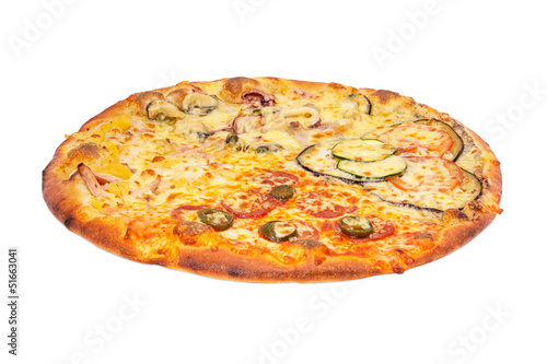 Four tastes pizza, on white background
