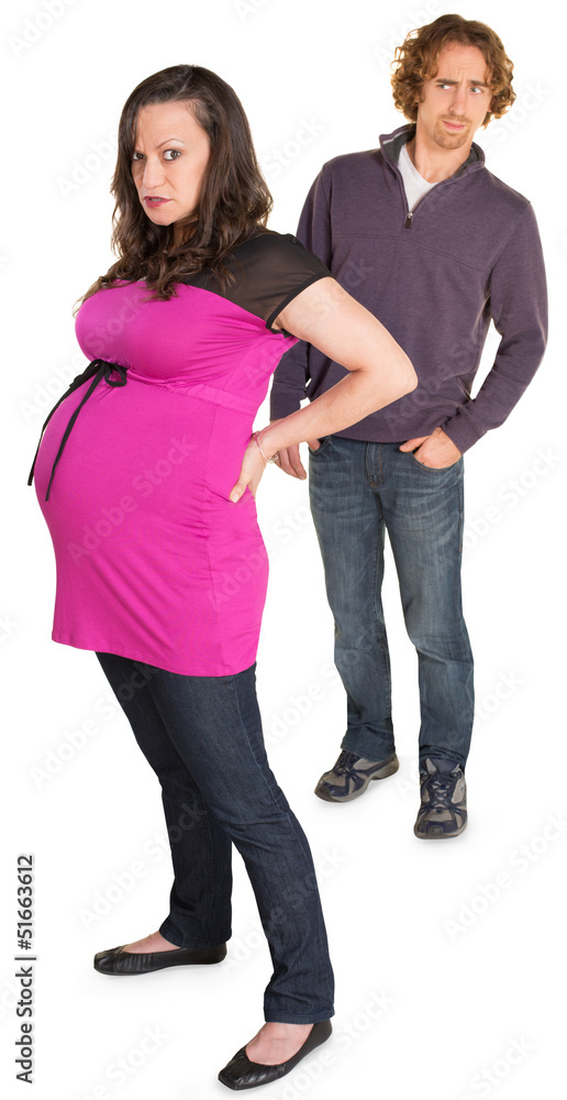 Fototapeta premium Angry Pregnant Lady with Man