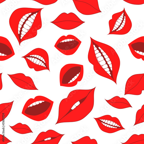 Female lips seamless pattern