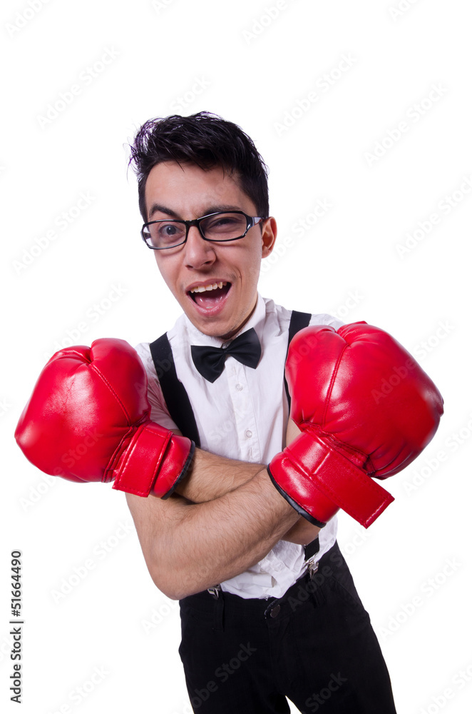 Funny boxer isolated on the white background Funny boxer isolated on the white background