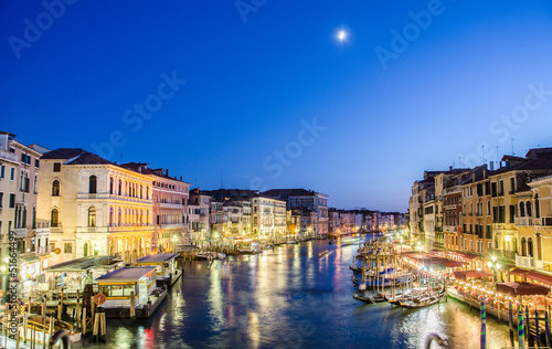 VENICE, ITALY - JUNE 30: View from Rialto bridge on June 30, 201
