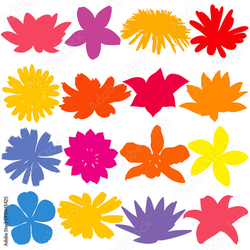 Fototapeta Naklejka Na Ścianę i Meble -  Flower silhouette set