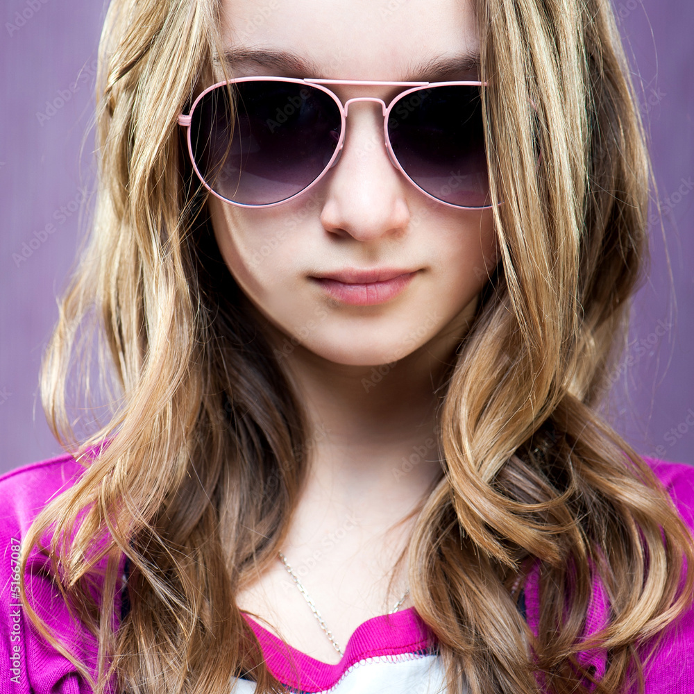 little fashion model in sunglasses little fashion model in sunglasses