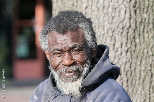 Old African American homeless man photo