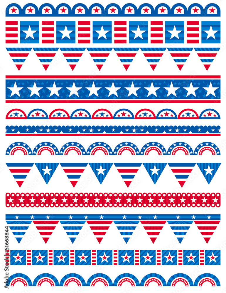USA decorative borders, ornamental rules, dividers USA decorative borders, ornamental rules, dividers