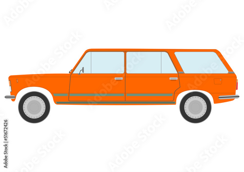 Retro station wagon car.