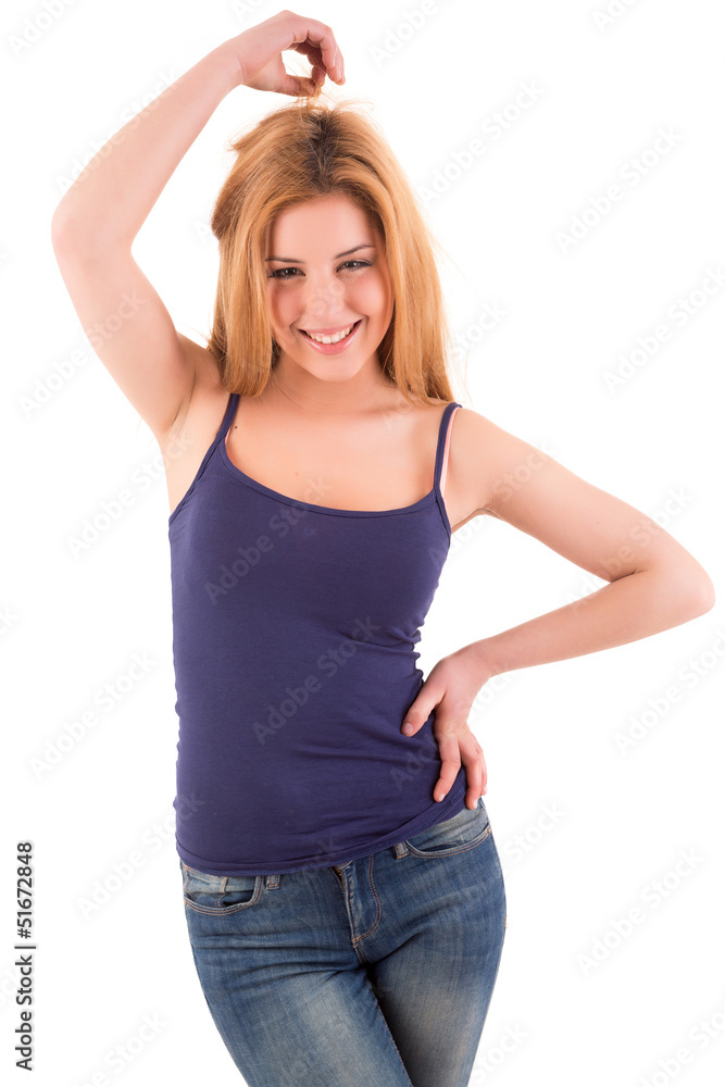 Fototapeta premium Beautiful blond woman posing