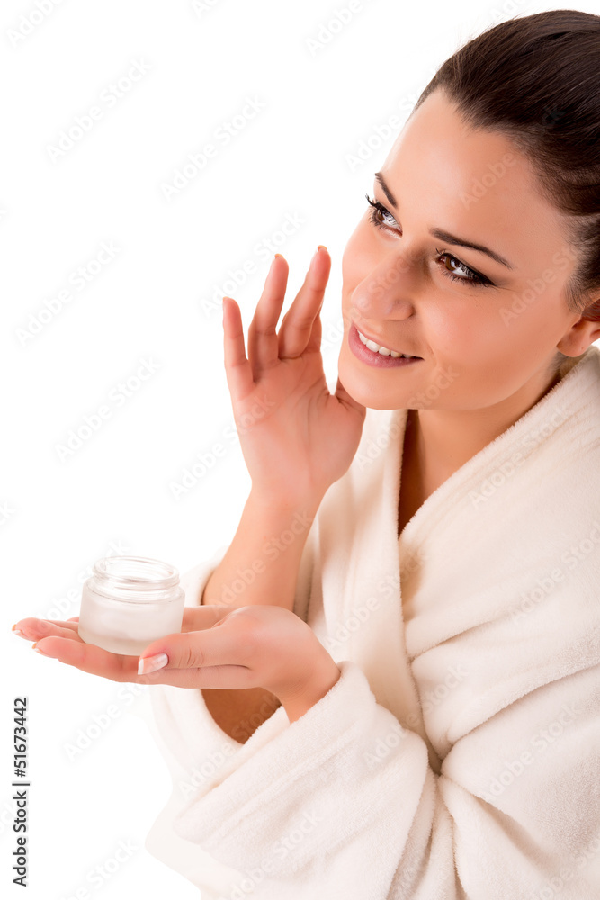 Beautiful woman cleaning her skin - Beauty Care Beautiful woman cleaning her skin - Beauty Care