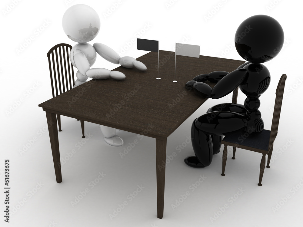 Two characters at the negotiating table №1 Two characters at the negotiating table №1