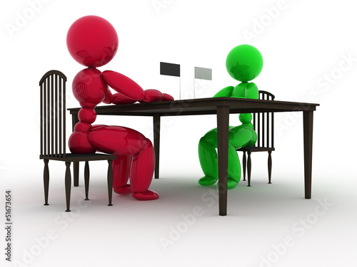 Two characters at the negotiating table №9 photo