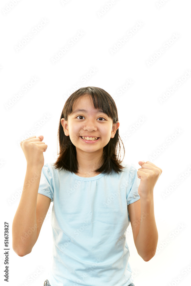 ガッツポーズの女の子 ガッツポーズの女の子