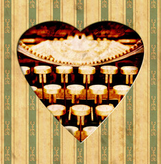 Store enrouleur Poster vintage Cœur vintage touches clavier style rétro  © Thomas Reimer