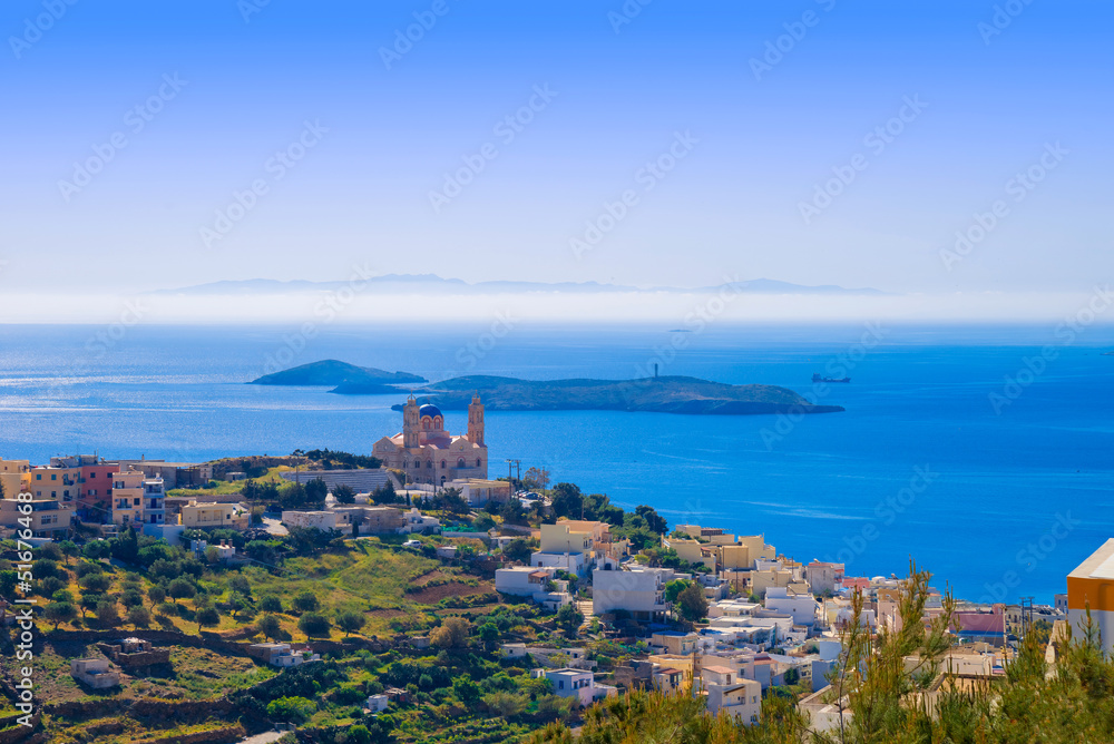 Greece Siros, wide view of main Capitol of Siros which is also c Stock