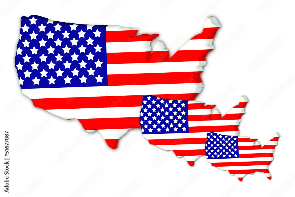 Three American flags