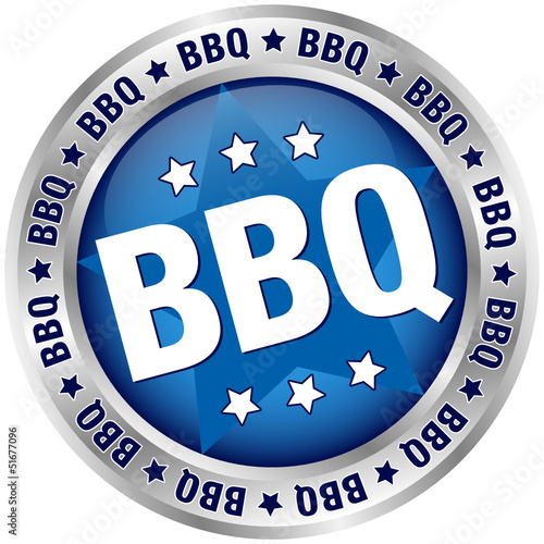 Button "BBQ" Blue/Silver