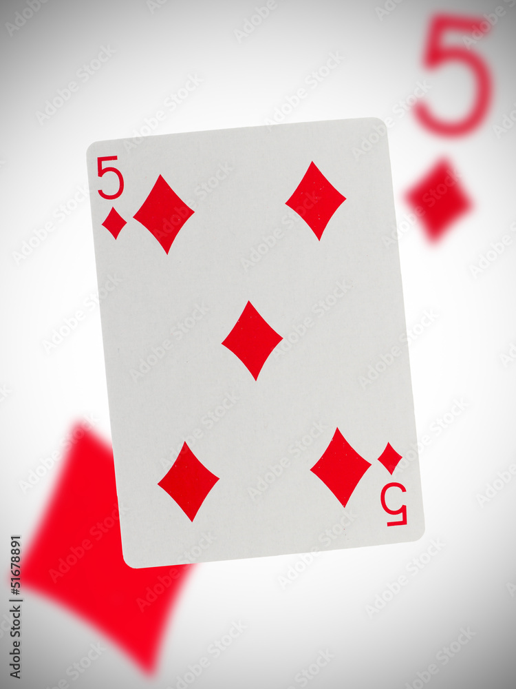 Obraz premium Playing card, five