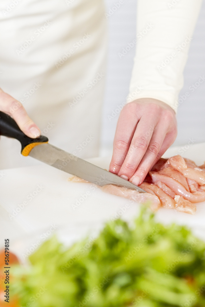 Chopping Chicken Fillet