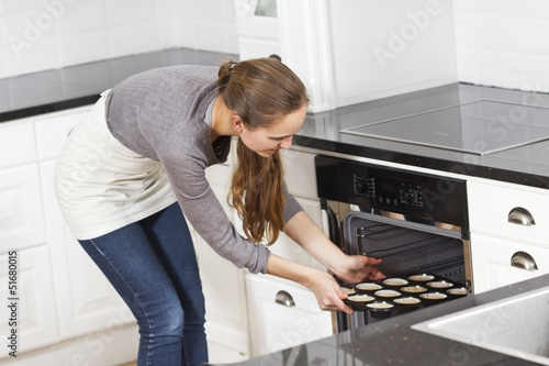 Woman Make Muffins