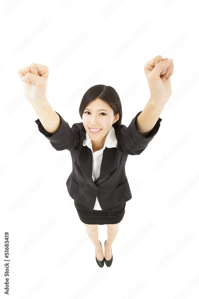 young happy business woman with success gesture young happy business woman with success gesture