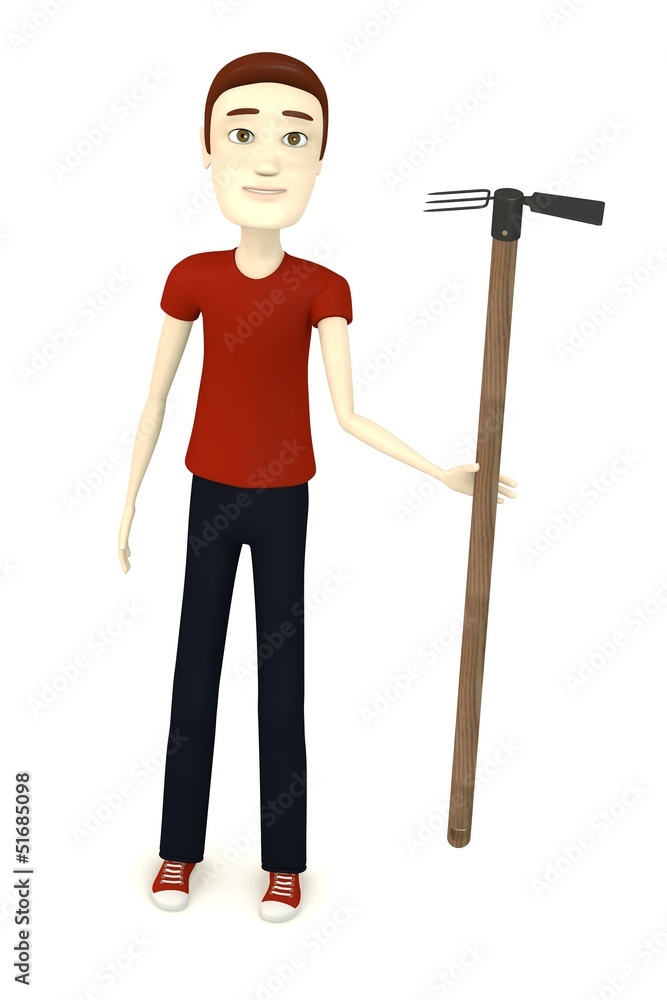 3d render of cartoon character gardening 3d render of cartoon character gardening