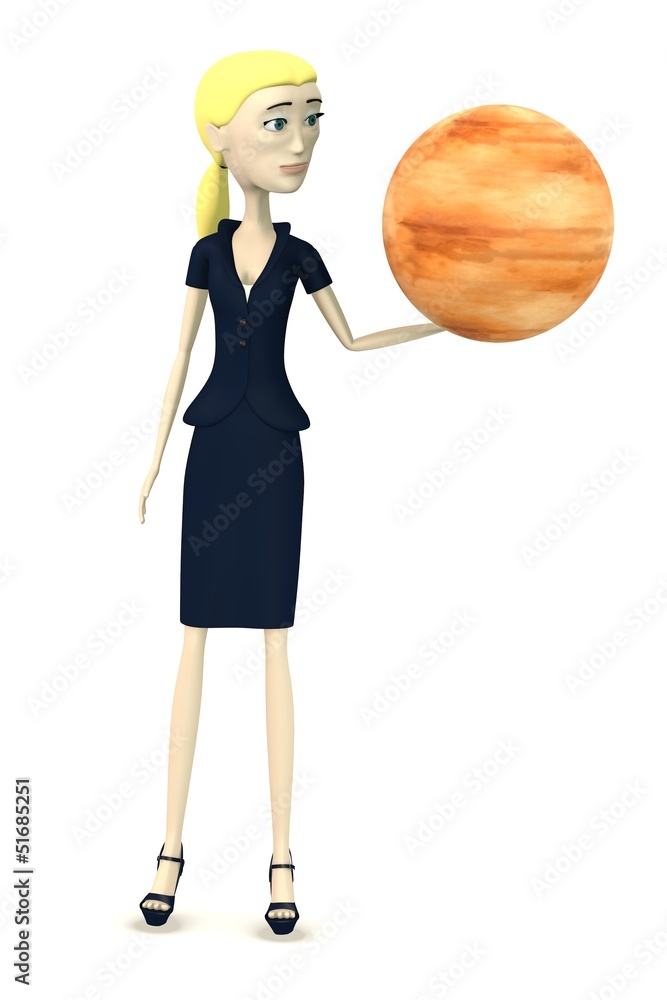 3d render of cartoon character with jupiter 3d render of cartoon character with jupiter