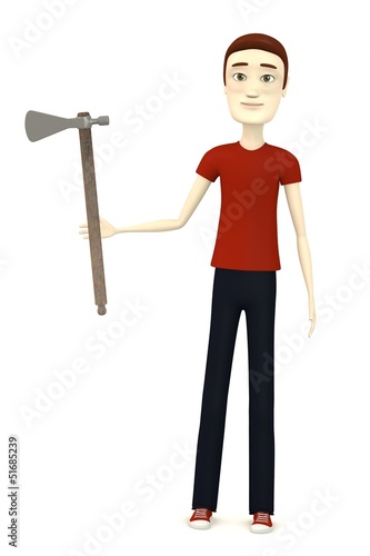 3d render of cartoon character with indian weapon