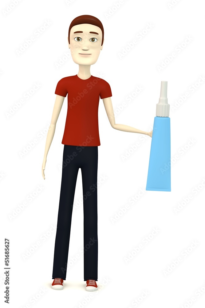 3d render of cartoon character with tube 3d render of cartoon character with tube