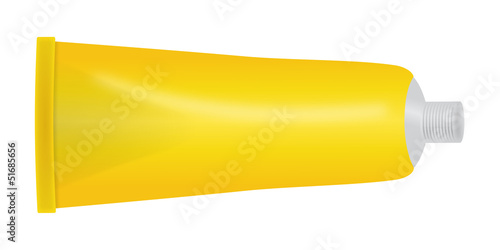 Herstellerneutrale, geöffnete Sonnenschutzcremetube – Vektor