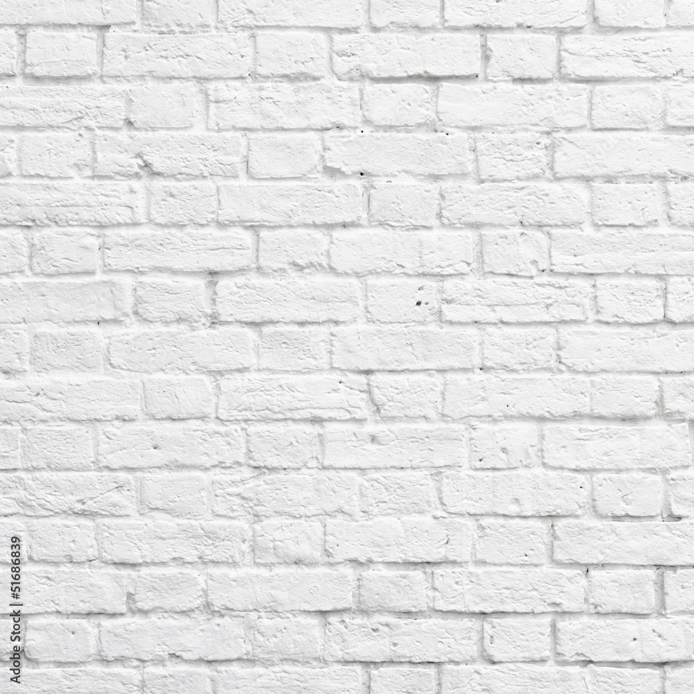 White brick wall - obrazy, fototapety, plakaty 