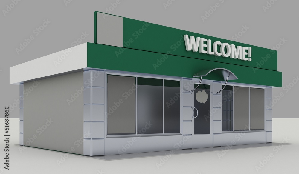 Illustration of shop - kiosk exterior Illustration of shop - kiosk exterior