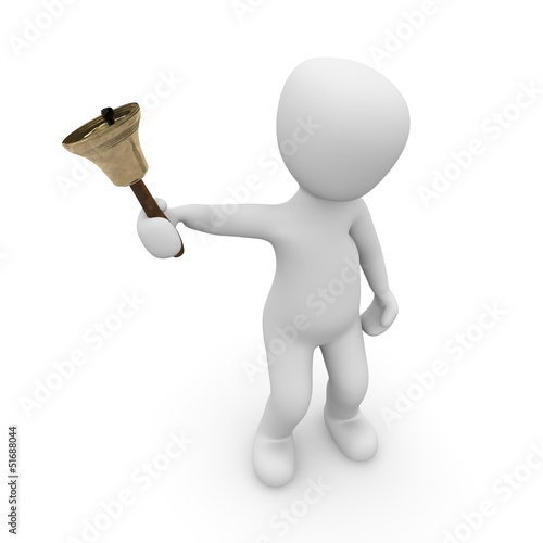 3d character with a service bell