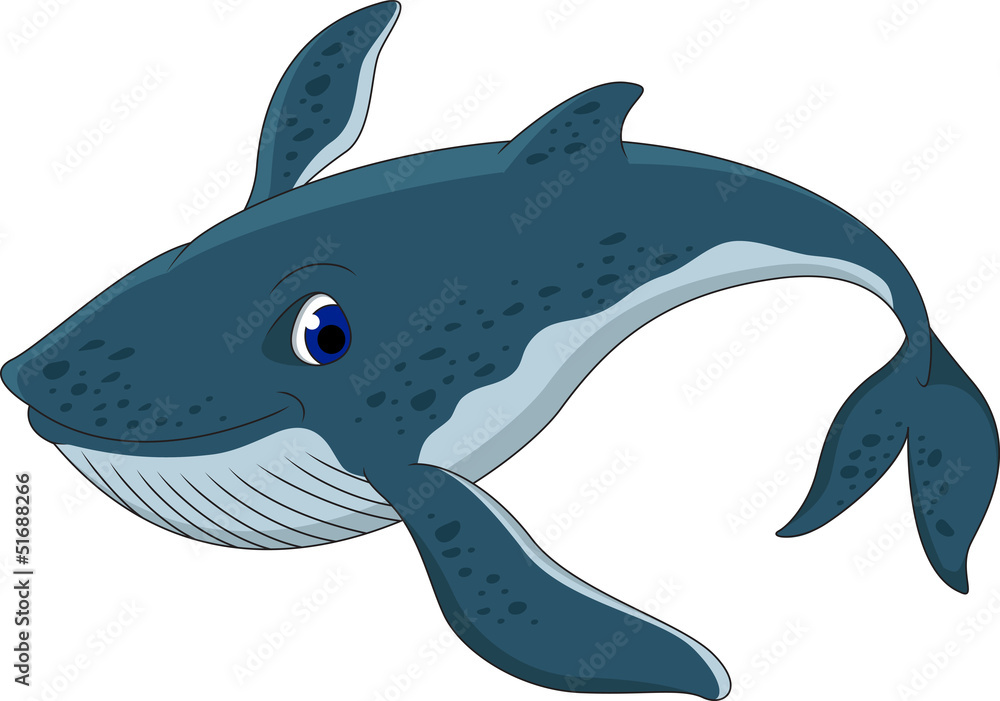 Fototapeta premium blue whale cartoon