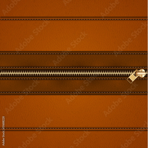 Leather background with zipper - eps10
