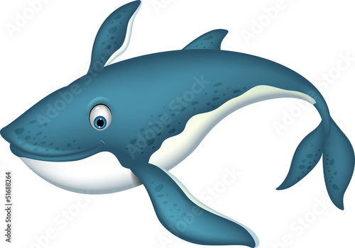 cute blue whale cartoon