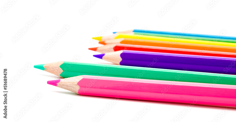 Colour pencils isolated on white background Colour pencils isolated on white background