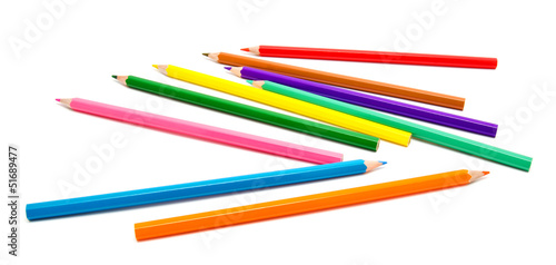 Colour pencils isolated on white © svetamart