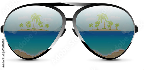 Sunglasses with tropical paradise